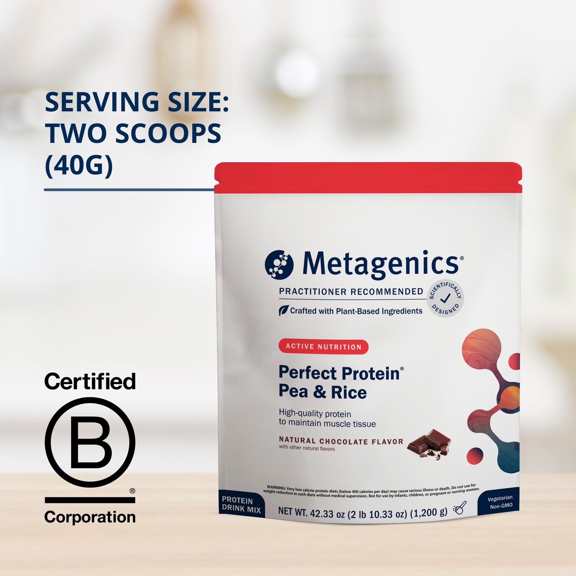 Metagenics Perfect Protein Pea & Rice - Featuring OptiProtein, a Balanced Combination of Proprietary Pea and Rice Protein with Added BCAAs - Vanilla Flavor - 30 Servings - 39.15 Oz - Nirvana Guru