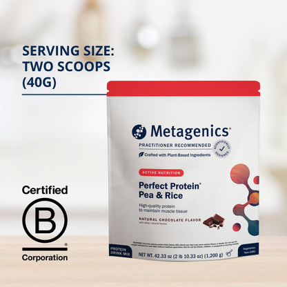 Metagenics Perfect Protein Pea & Rice - Featuring OptiProtein, a Balanced Combination of Proprietary Pea and Rice Protein with Added BCAAs - Vanilla Flavor - 30 Servings - 39.15 Oz - Nirvana Guru