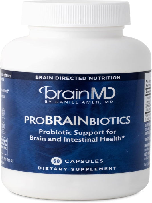 Dr Amen BrainMD ProBRAINbiotics - 3 Billion CFU, 60 Capsules - Promotes Gut Health - Gluten Free - 60 Servings Nirvana Guru