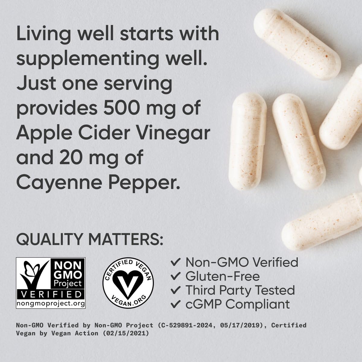 Sports Research Apple Cider Vinegar with Cayenne Pepper | Made from Organic Fermented Apple Cider - Non-GMO Project Verified & Vegan Certified (120 Veggie Capsules) - Nirvana Guru