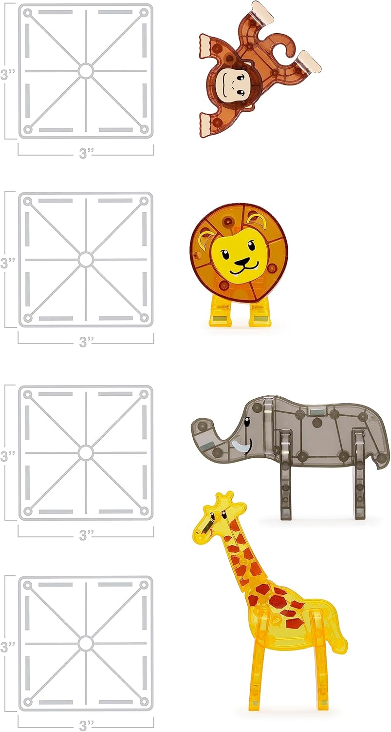 MAGNA-TILES Safari Animals 25-Piece Magnetic Construction Set, The ORIGINAL Magnetic Building Brand Nirvana Guru