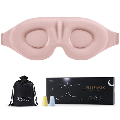 MZOO Sleep Eye Mask for Side Sleeper Men Women, Zero Eye Pressure 3D Sleeping Mask, Light Blocking Patented Design Night Blindfold, Soft Eye Shade Cover for Travel, Black