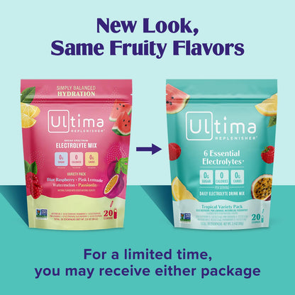 Ultima Replenisher Daily Electrolyte Powder Drink Mix – Sugar Free – Original Variety, 20 Stickpacks – Hydration Packets with 6 Electrolytes and Minerals – Keto Friendly, Vegan, Non-GMO - Nirvana Guru