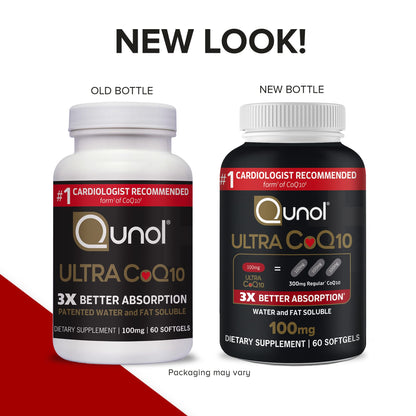 Qunol Ultra CoQ10 100mg Softgels- 3x Better Absorption, Antioxidant for Heart Health & Energy Production, Coenzyme Q10 Vitamins and Supplements, 3 Month Supply, 90 Count