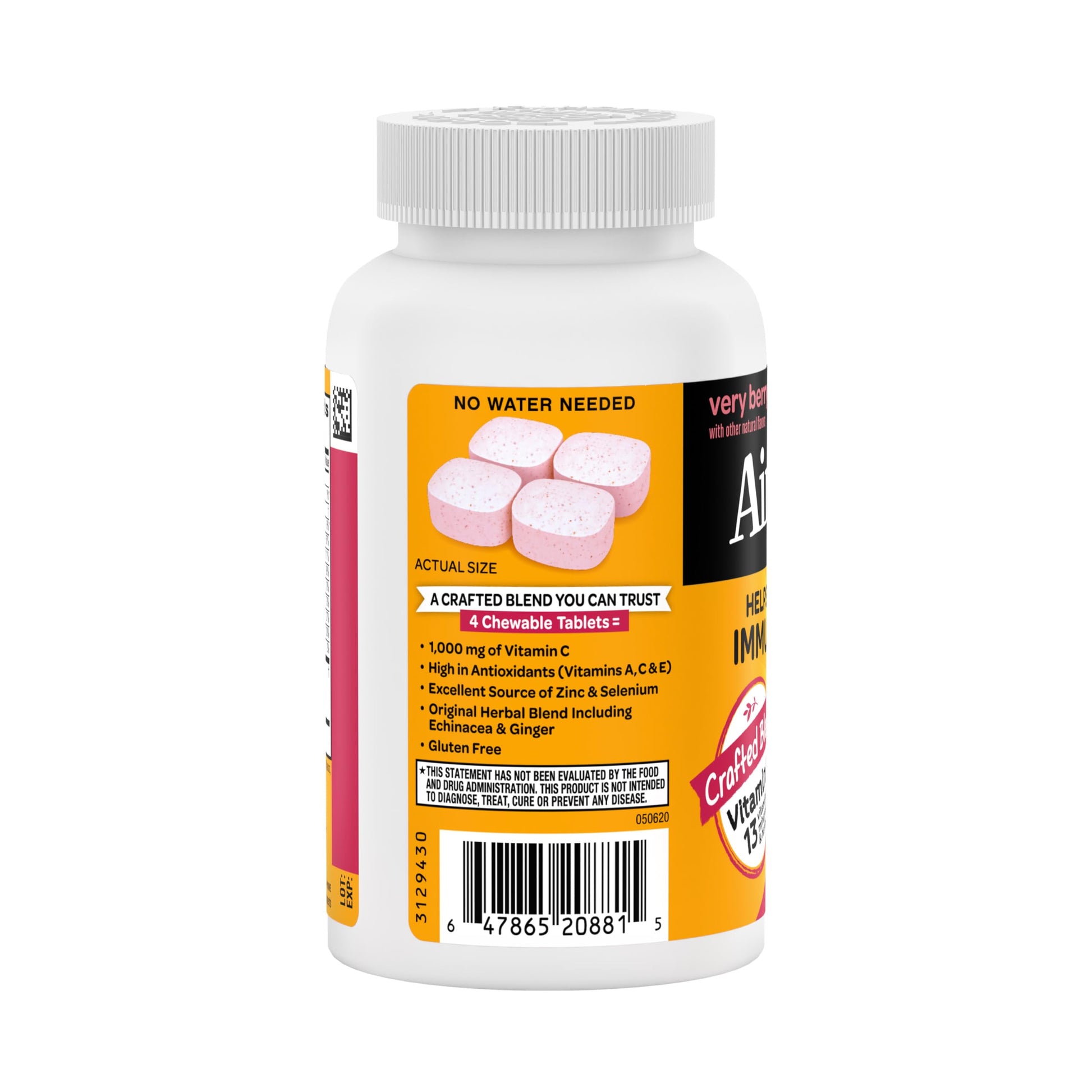 Airborne Vitamin C 1000mg (per Serving) - Citrus Chewable Tablets (116 Count in a Bottle), Gluten-Free Immune Support Supplement, with Vitamins A C E, Zinc, Selenium, Echinacea, Ginger, Antioxidants Nirvana Guru