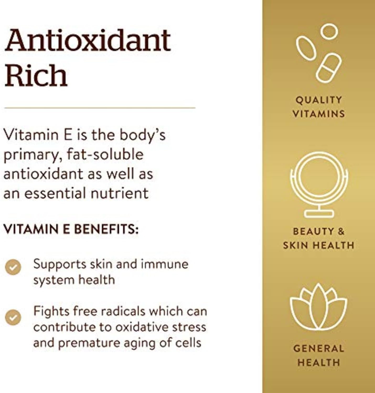 Solgar Vitamin E 268 MG (400 IU) (d-Alpha Tocopherol & Mixed Tocopherols), 100 Softgels - Supports Immune System & Skin Nutrition - Natural Antioxidant - Gluten Free, Dairy Free - 100 Servings Nirvana Guru