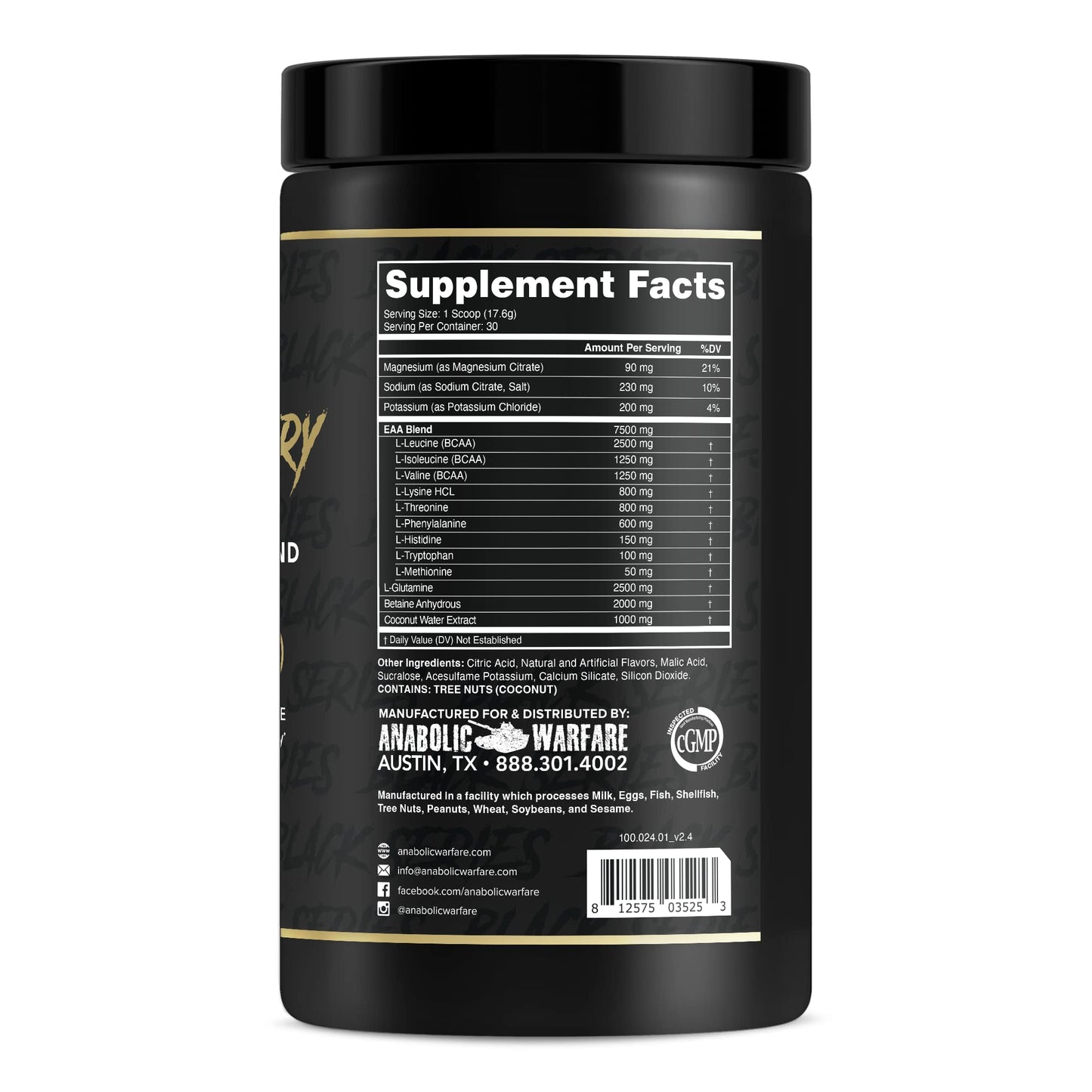 Anabolic Warfare Anabolic Recovery Essential Amino Acid Blend - Post-Workout Recovery & Premium Hydration to Build Muscle (Tropical Tornado, 30 Servings) Nirvana Guru