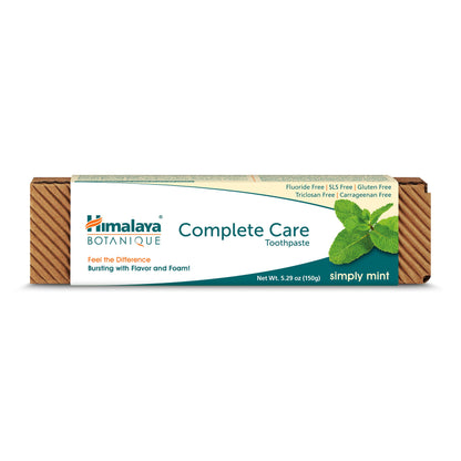 Himalaya Botanique Complete Care Toothpaste, Variety Pack - Fluoride Free Toothpaste for Clean Teeth & Fresh Breath - Vegan, Gluten Free, No Artificial Flavors, 5.29 oz (Pack of 4) - Nirvana Guru