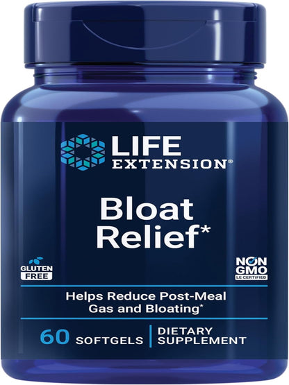 Life Extension Bloat Relief, Artichoke, Ginger, Fennel and Turmeric for Digestive Health, Supports Bloating Relief and Promotes Digestive Comfort, Gluten Free, Non-GMO, 60 softgels - Nirvana Guru