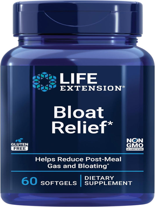 Life Extension Bloat Relief, Artichoke, Ginger, Fennel and Turmeric for Digestive Health, Supports Bloating Relief and Promotes Digestive Comfort, Gluten Free, Non-GMO, 60 softgels - Nirvana Guru