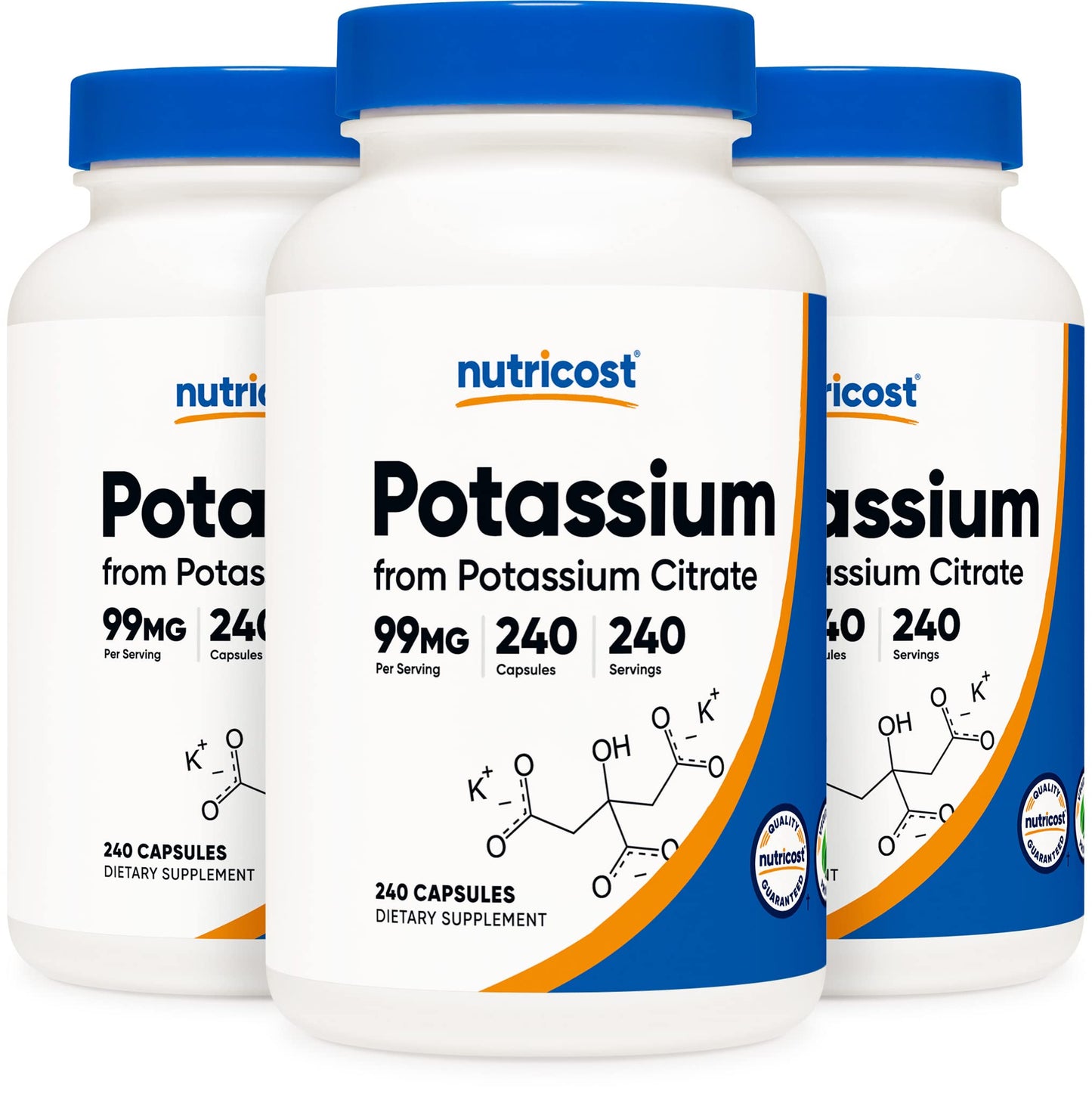 Nutricost Potassium Citrate 99mg, 500 Capsules Nirvana Guru