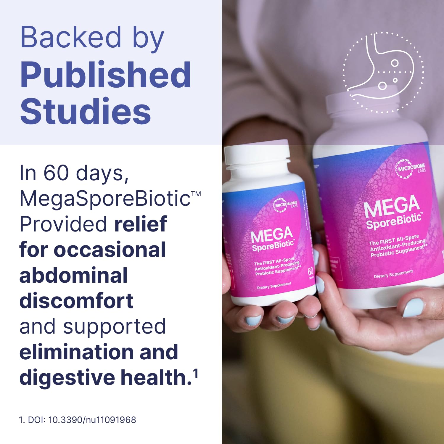 Microbiome Labs MegaSporeBiotic Probiotics for Women & Men - Spore Based Probiotics for Digestive Health - Shelf Stable & Travel-Friendly (60 Capsules) - Nirvana Guru