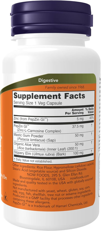 NOW Foods Supplements, Gastro Comfort, plus Mastic Gum, Aloe Vera and Slippery Elm, 60 Veg Capsules Nirvana Guru