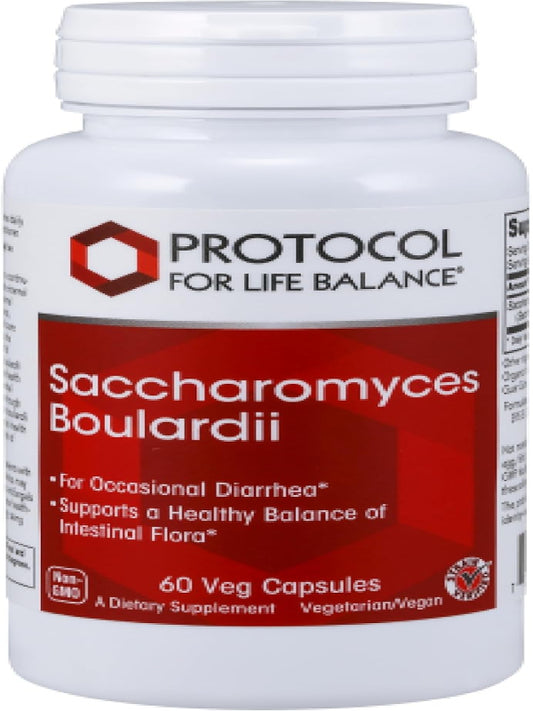 PROTOCOL FOR LIFE BALANCE Saccharomyces Boulardii - 10 Billion CFU - Probiotic Supplement - Support Gut Health & Digestive Health - Relieves Occasional Diarrhea - Halal & Kosher - 60 Veg Caps Nirvana Guru