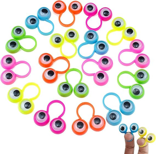 100 PCS Eye Finger Puppets Toys Set, Wiggly Eyeball Finger Puppet Eye On Rings for Kids, Party Favors for Boys Girls nirvanaguru