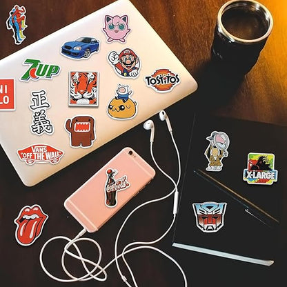 300pcs Cool Stickers for Adults, Brand Stickers for Water Bottles, Waterproof Vinyl Stickers Pack for Laptop, Skateboard, Luggage nirvanaguru