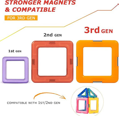 66PCS Upgraded Magnetic Blocks Tough Tiles STEM Toys for 3+ Year Old Boys and Girls Learning by Playing Games for Toddlers Kids, Creative Classroom Supplies nirvanaguru