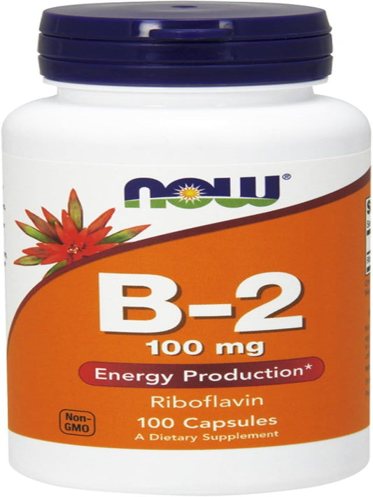 NOW Vitamin B-2 (riboflavin) 100mg, 100 Capsules (Pack of 3) - Nirvana Guru