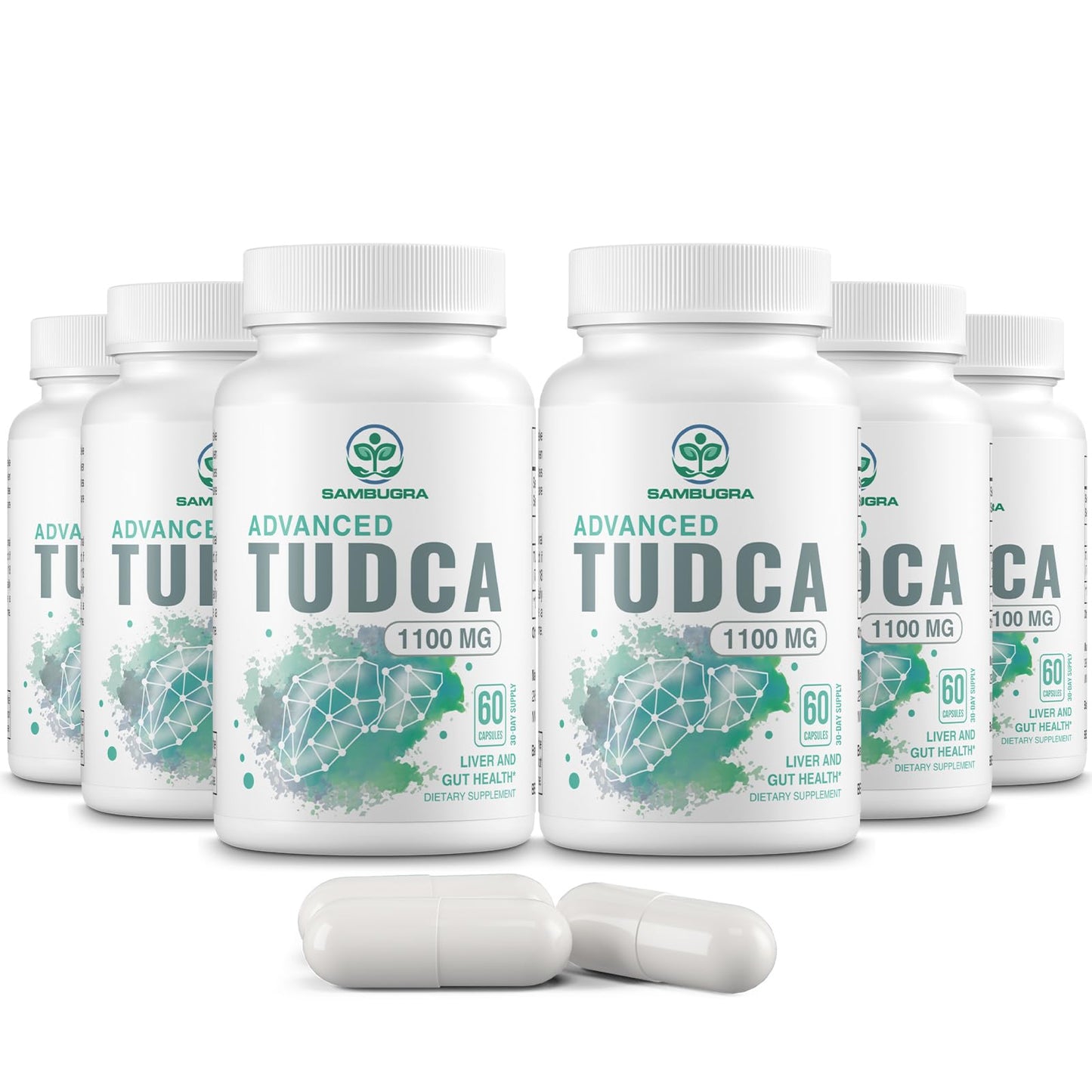 TUDCA Liver Supplements 1100mg, 3rd Party Tested Ultra Strength Bile Salt TUDCA Supplement, Liver Support for Liver Cleanse Detox and Repair, 60 Capsules Nirvana Guru