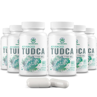 TUDCA Liver Supplements 1100mg, 3rd Party Tested Ultra Strength Bile Salt TUDCA Supplement, Liver Support for Liver Cleanse Detox and Repair, 60 Capsules Nirvana Guru