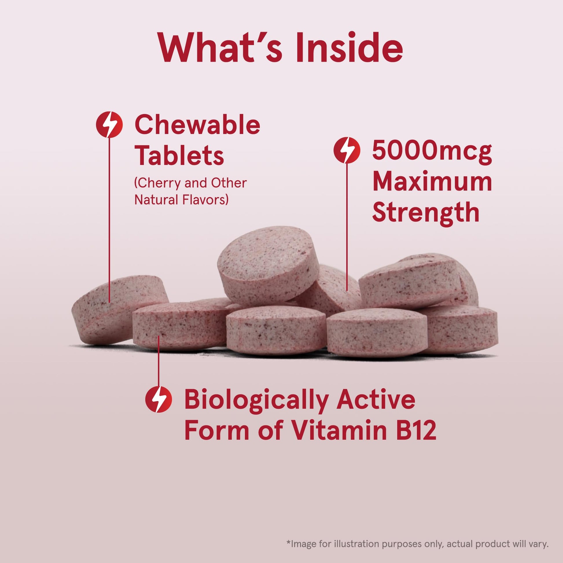 Jarrow Formulas Vitamin B12 5000 mcg - Maximum Strength for Cellular Energy and Brain Health, 60 Cherry Chewable Tablets, B12 Vitamins 5000 mcg - Nirvana Guru
