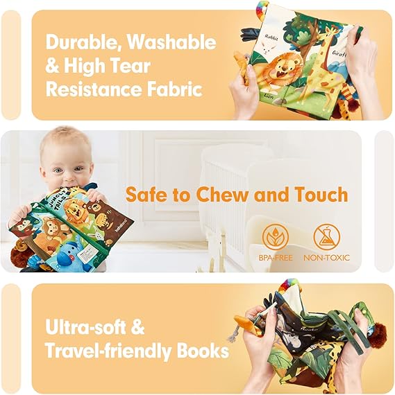 hahaland Baby Books 0-6 Months, Infant Tummy Time Toy High Contrast Sensory Toys 6 to 12 Months Touch Feel Book Babies Travel Toy Gifts for Boy Girl 0-3 Month Baby Shower Birthday Gifts (Single Book) nirvanaguru