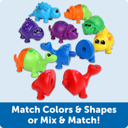 Learning Resources Snap-n-Learn Matching Dinos - Dinosaur Toys, Mini Plastic Figures, Sensory Bin, Toddler Travel Games, Shape Sorter, Preschool, Fine Motor Skills, Montessori Counting Nirvana Guru