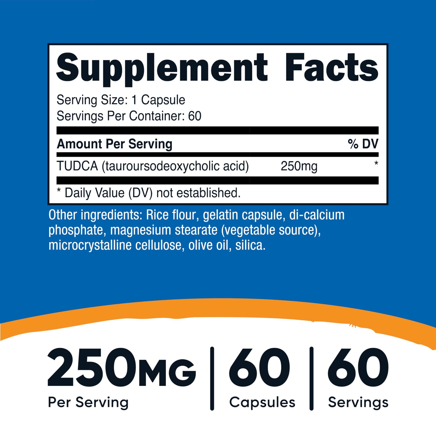 Nutricost Tudca 250mg, 60 Capsules (Tauroursodeoxycholic Acid) - Premium Quality Nirvana Guru