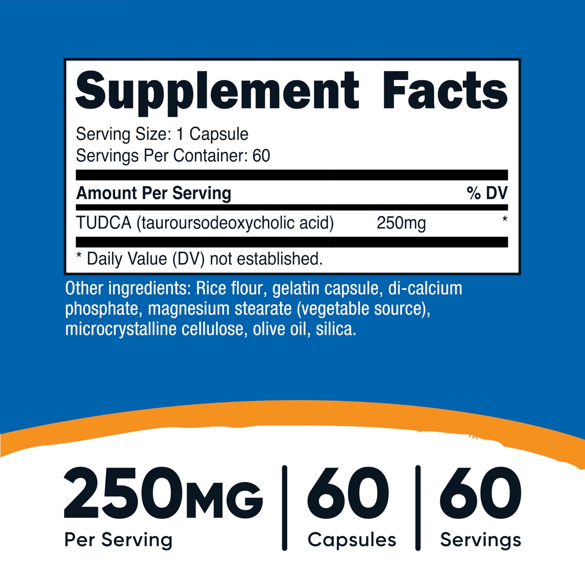 Nutricost Tudca 250mg, 60 Capsules (Tauroursodeoxycholic Acid) - Premium Quality Nirvana Guru