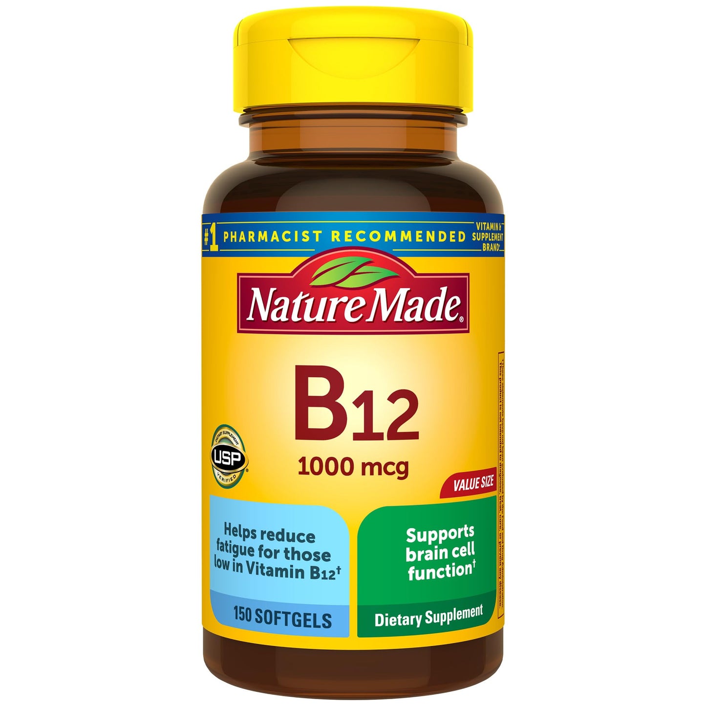 Nature Made Vitamin B12 1000 mcg, Dietary Supplement for Energy Metabolism Support, 150 Softgels, 150 Day Supply - Nirvana Guru