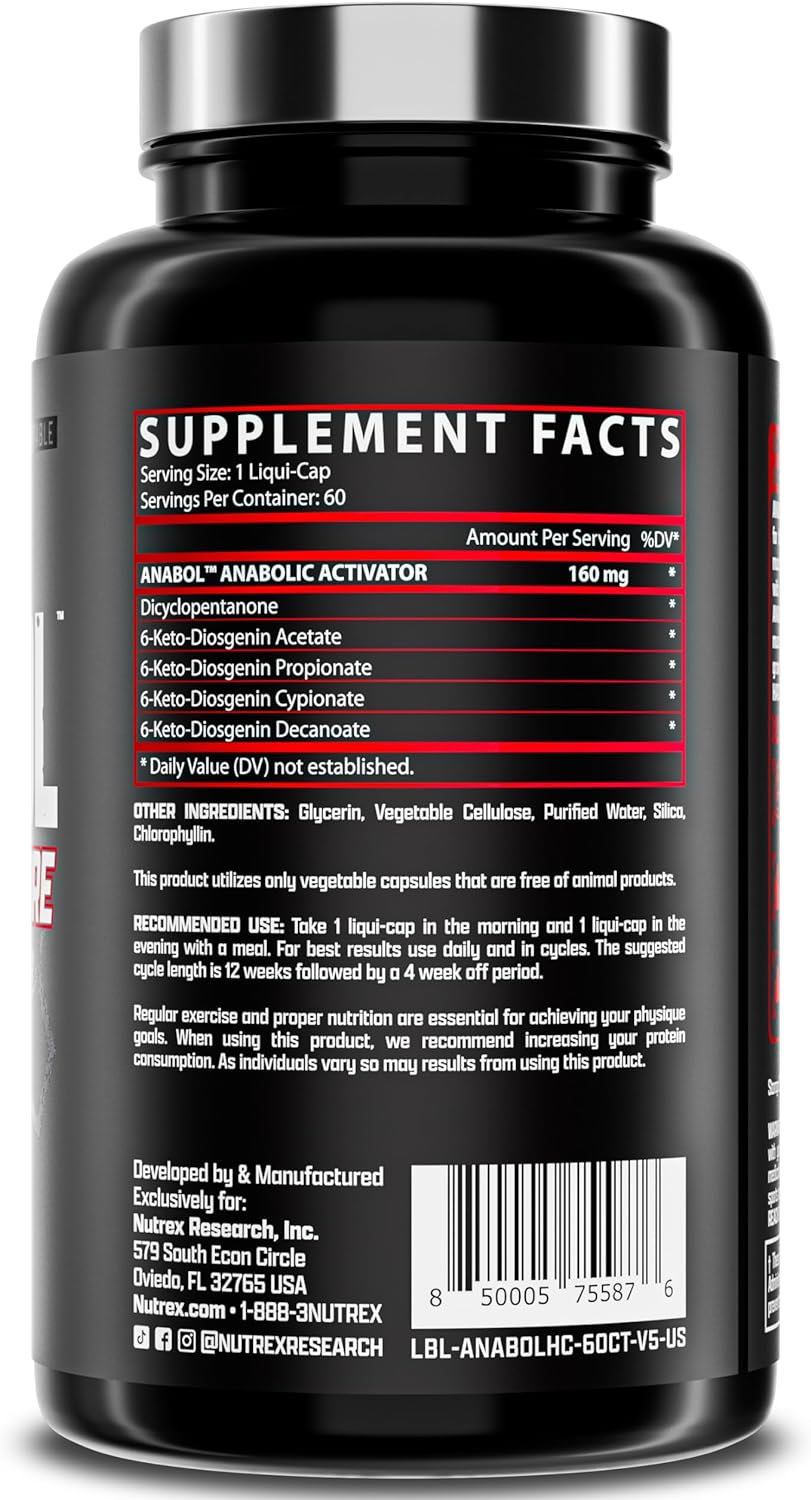 Nutrex Research Anabol Hardcore Anabolic Activator, Muscle Builder and Hardening Agent, 60 Pills Nirvana Guru
