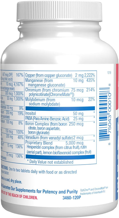 Iron Free Daily Multivitamin for Men and Women, 120 Tablets - AVED Daily Multi Vitamin and Minerals Health Supplement - Vitamins A, C, D, E, Vitamin B Complex, Zinc, Calcium, Magnesium, More Nirvana Guru