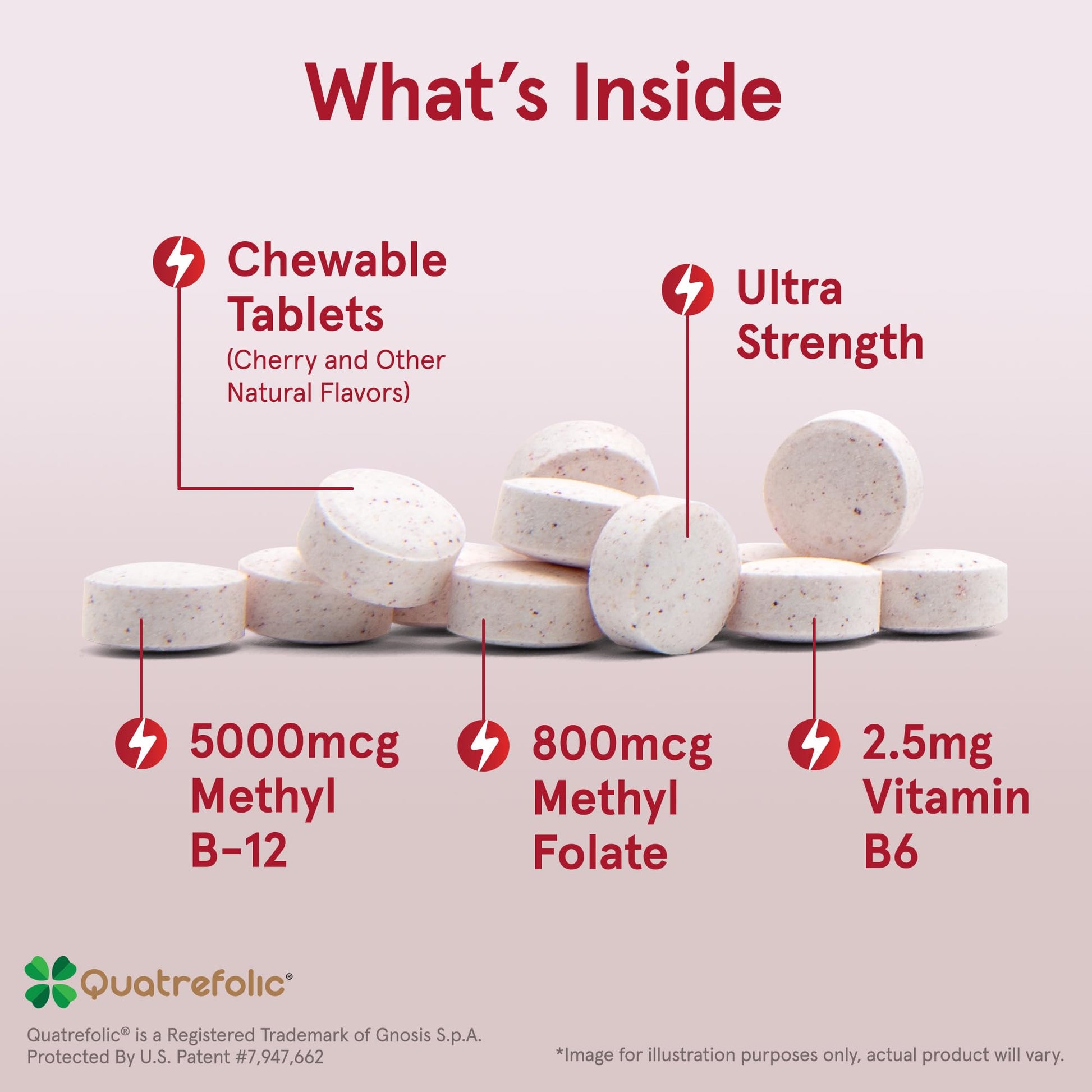 Jarrow Formulas Ultra Strength Methyl B-12 5000 mcg & Methyl Folate 800 mcg + P-5-P, Dietary Supplement for Cellular Energy Metabolism and Cardiovascular Support, 60 Chewable Tablets, 60 Day Supply - Nirvana Guru