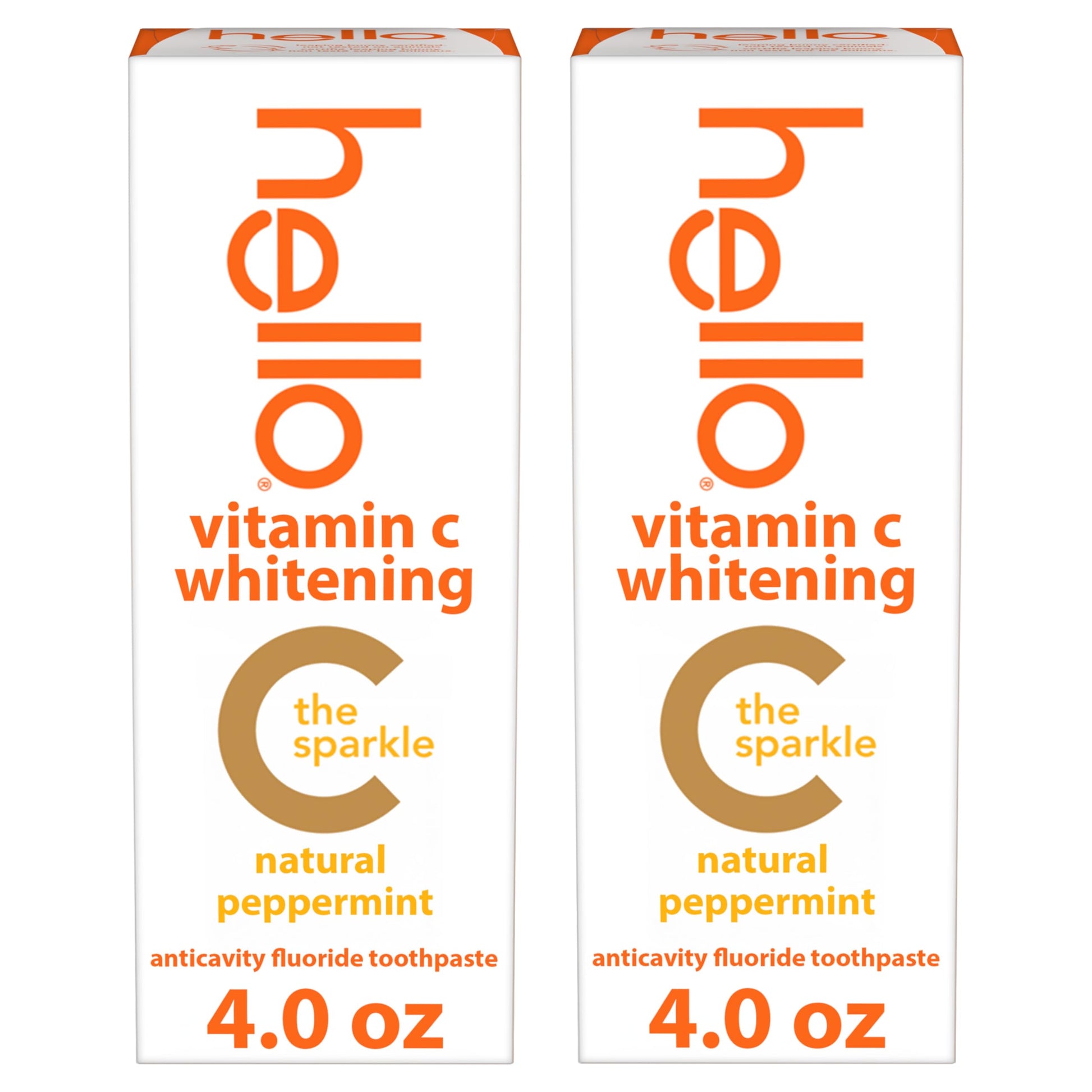 hello Vitamin C Whitening Toothpaste with Fluoride, Whitening SLS Free Toothpaste, Up to 2 Shades Whiter Teeth, No Peroxide, Safe for Everyday Use, Natural Peppermint, 4.0 Oz Nirvana Guru
