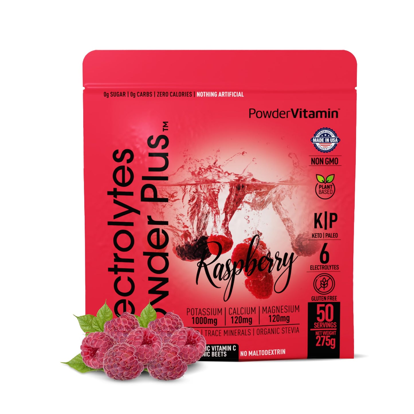 PowerVitamin Lemonade Electrolytes Powder No Sugar for Daily Energy - Keto Electrolytes - Hydration Powder with 1000mg Potassium, 120mg Calcium, Magnesium, Organic Vitamin C, 100 Servings