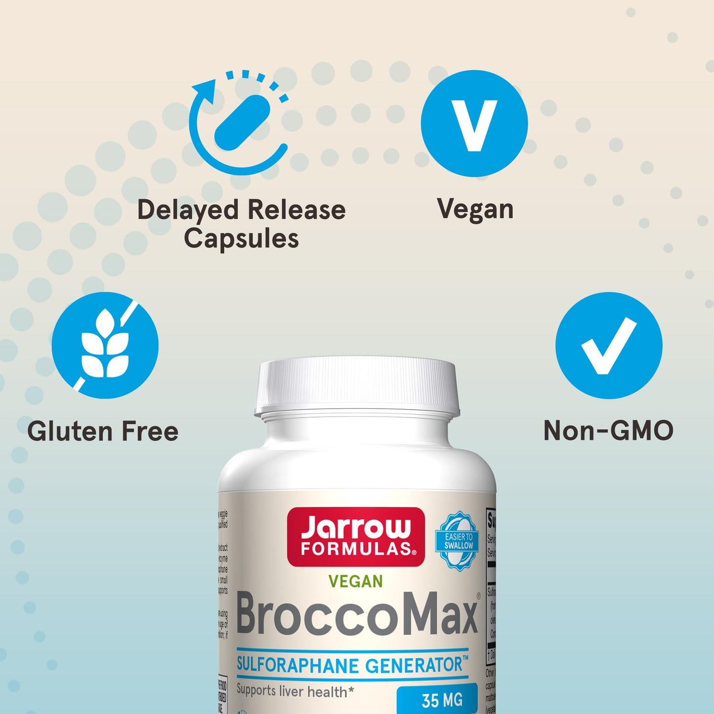 Jarrow Formulas BroccoMax Sulforaphane Glucosinolate 35 MG, Sulforaphane Generator Supports Liver Health, 120 Veggie Capsules, Up to a 60 Day Supply - Nirvana Guru