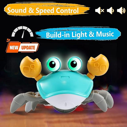 control future Crawling Crab Baby Toy - Infant Tummy Time Toys 3 4 5 6 7 8 9 10 11 12 Babies Boy 3-6 6-12 Learning Crawl 9-12 12-18 Walking Toddler 36 Months Old Music Development 1st Birthday Gifts nirvanaguru