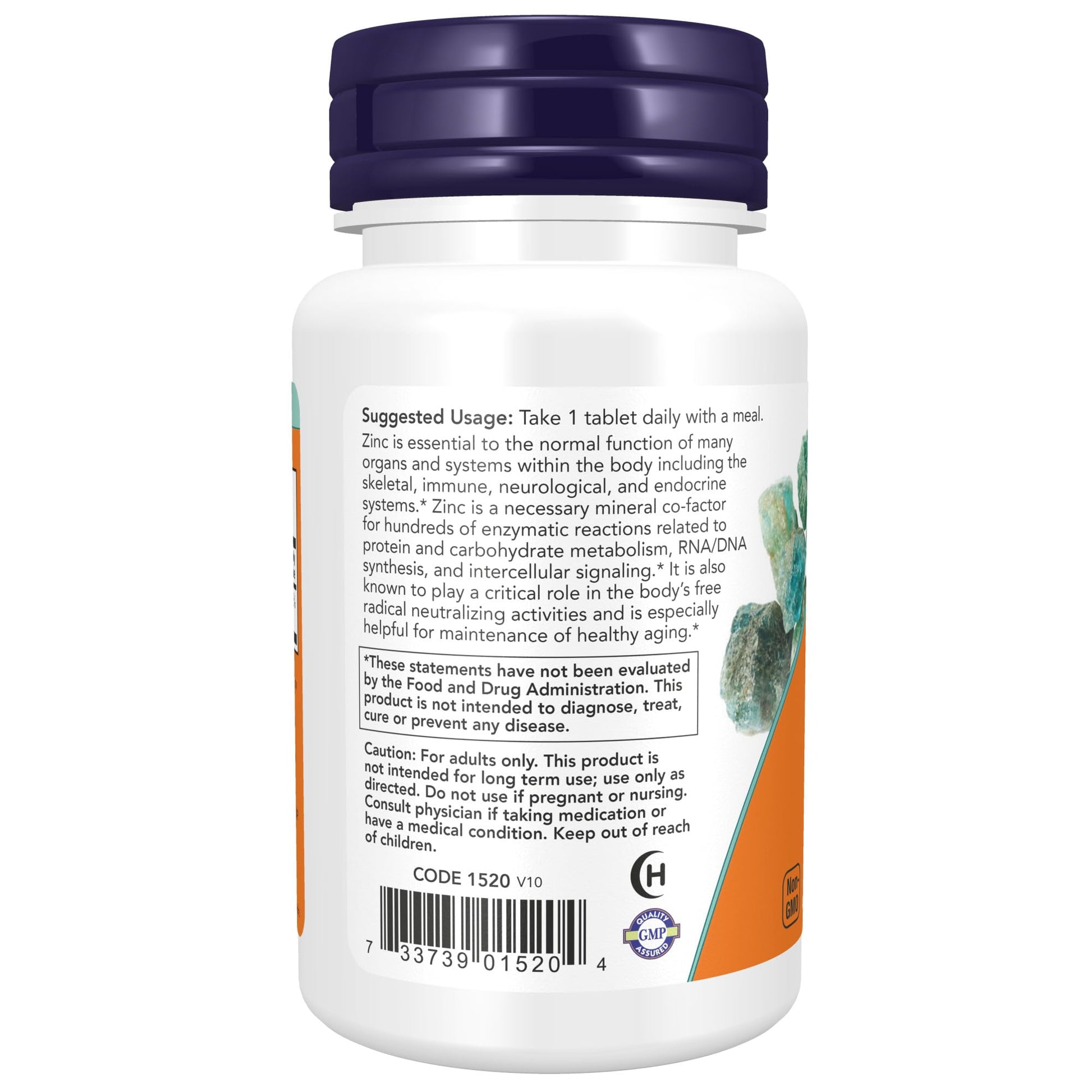 NOW Foods Supplements, Zinc (Zinc Gluconate) 50 mg, Supports Enzyme Functions*, Immune Support*, 100 Tablets - Nirvana Guru