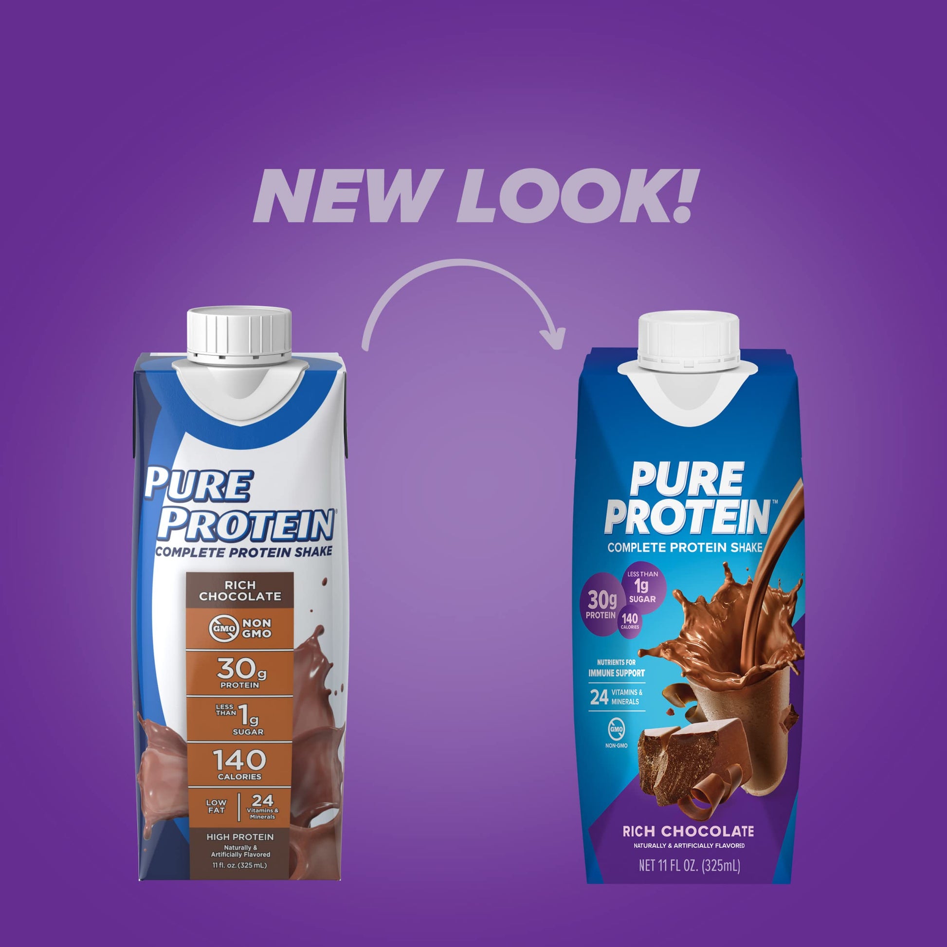 Pure Protein Vanilla Protein Shake, 30g Complete Protein, Vitamins A, C, D, and E plus Zinc to Support Immune Health, Ready to Drink and Keto-Friendly, 11oz Bottles, 12 Pack Nirvana Guru