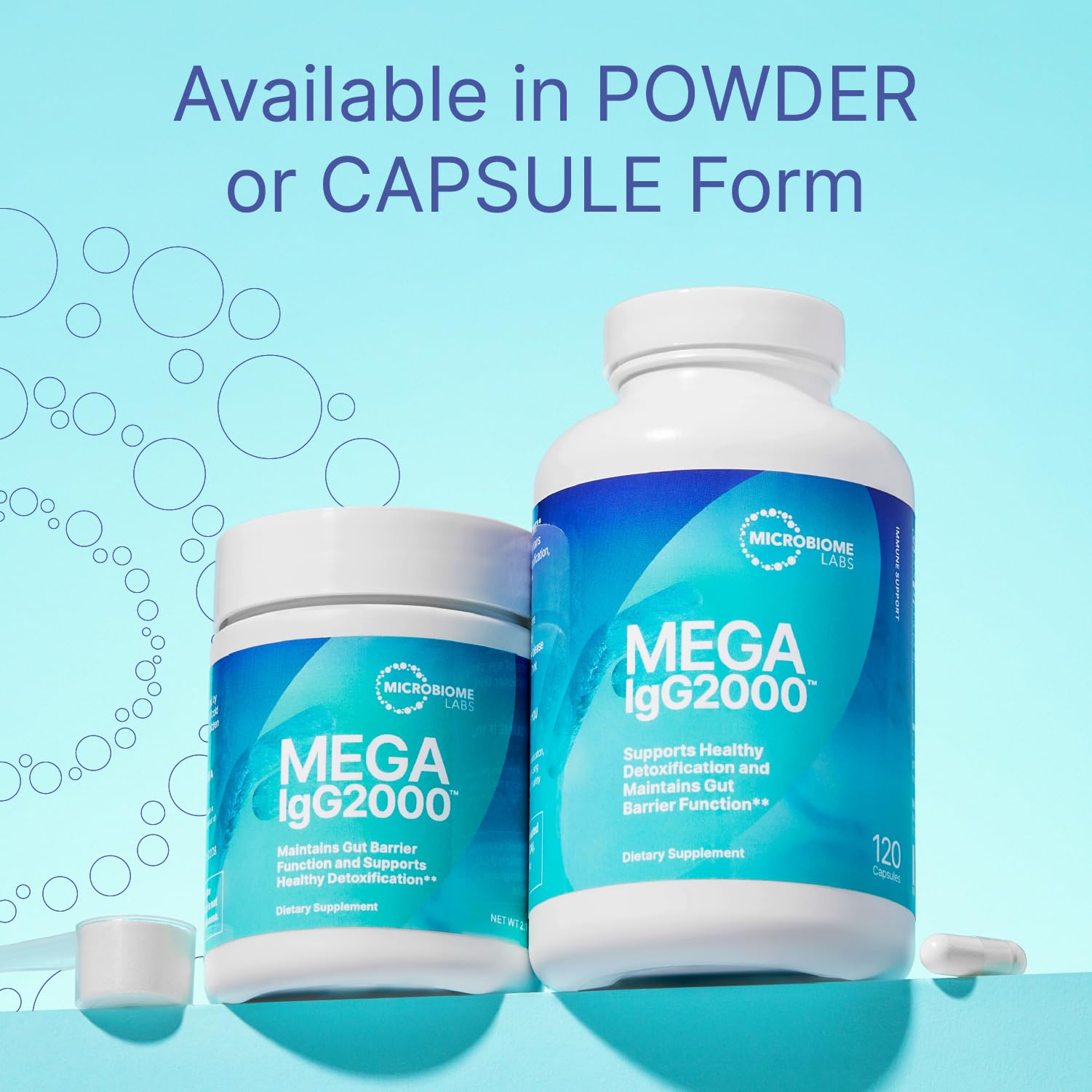 Microbiome Labs Mega IgG2000 Capsules - Dairy Free Bovine Colostrum Supplement Alternative - Immunoglobulin Supplement from Bovine Serum to Support Digestive Health (120 Capsules) - Nirvana Guru