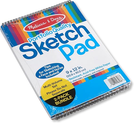 Melissa & Doug Sketch Pad (9 x 12 Inches) - 50 Sheets, 2-Pack - FSC Certified nirvanaguru