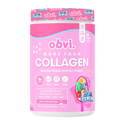 Obvi More Than Collagen Powder | Supports Healthy Hair, Skin, Nails, Joints, Gut | Grass-Fed Multi Collagen Supplement with Hyaluronic Acid, Biotin, Keratin | Cocoa Cereal, 30 Servings - Nirvana Guru