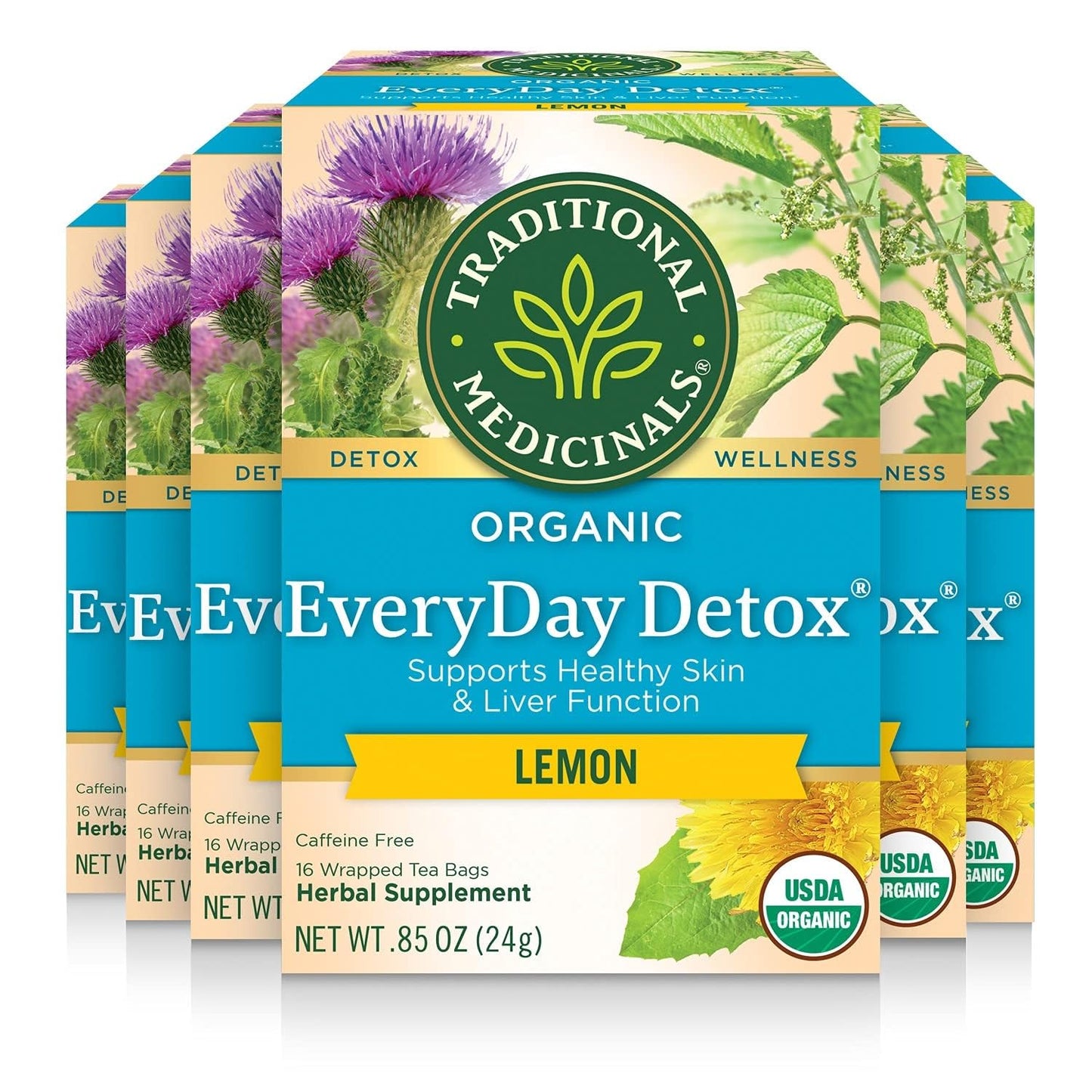 Traditional Medicinals Tea, Organic Roasted Dandelion Root, Supports Kidney Function & Healthy Digestion, 96 Tea Bags (6 Pack) - Nirvana Guru
