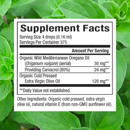 Natural Factors Certified Organic Oil of Oregano, Herbal Supplement for Immune Support, Vegan, Non-GMO, 2 Fl Oz - Nirvana Guru