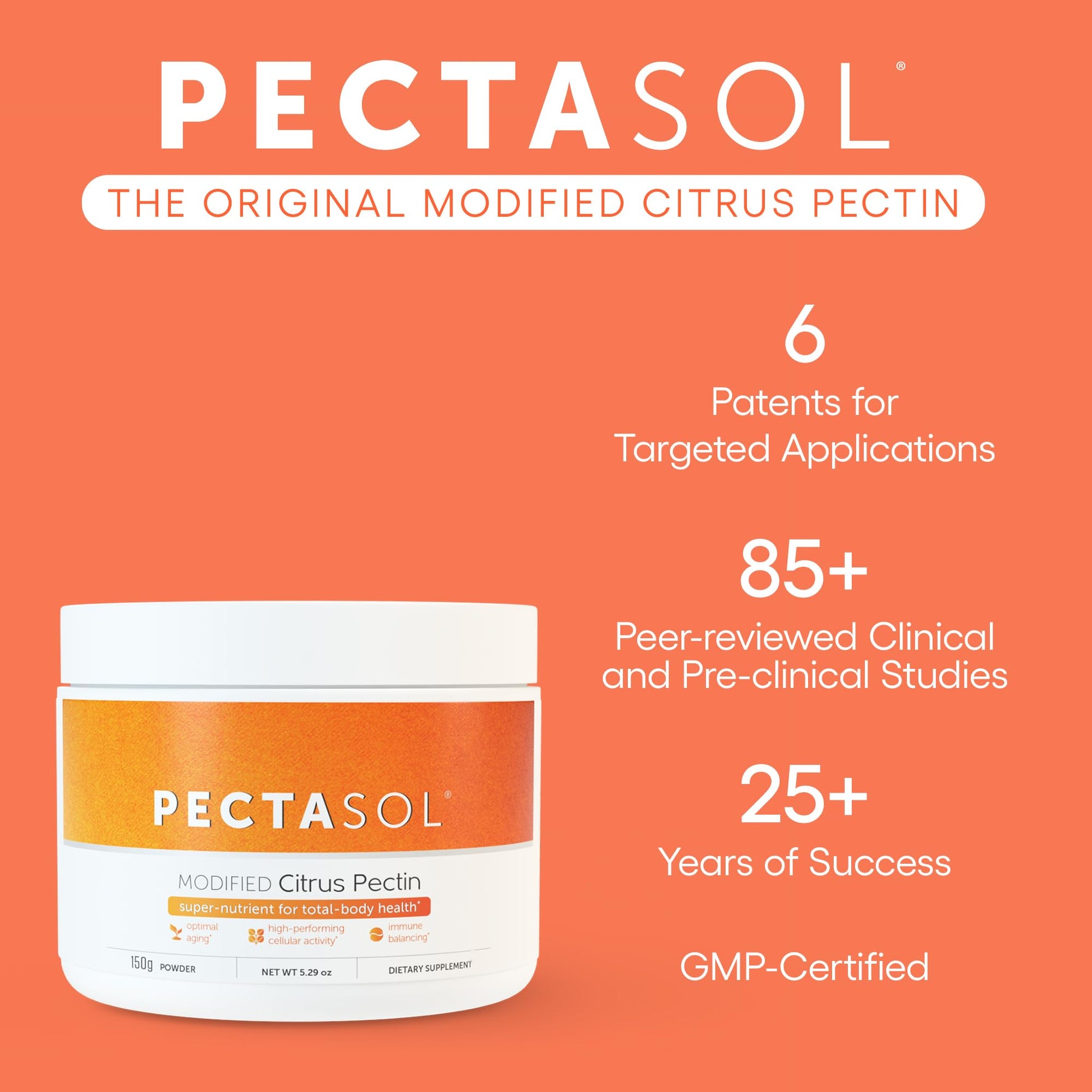 PectaSol Modified Citrus Pectin – 454g Powder – Total-Body Health Supplement to Support the Heart, Immune System, Inflammation Response & Healthy Aging + Maintain Healthy Galectin-3 Levels - Nirvana Guru