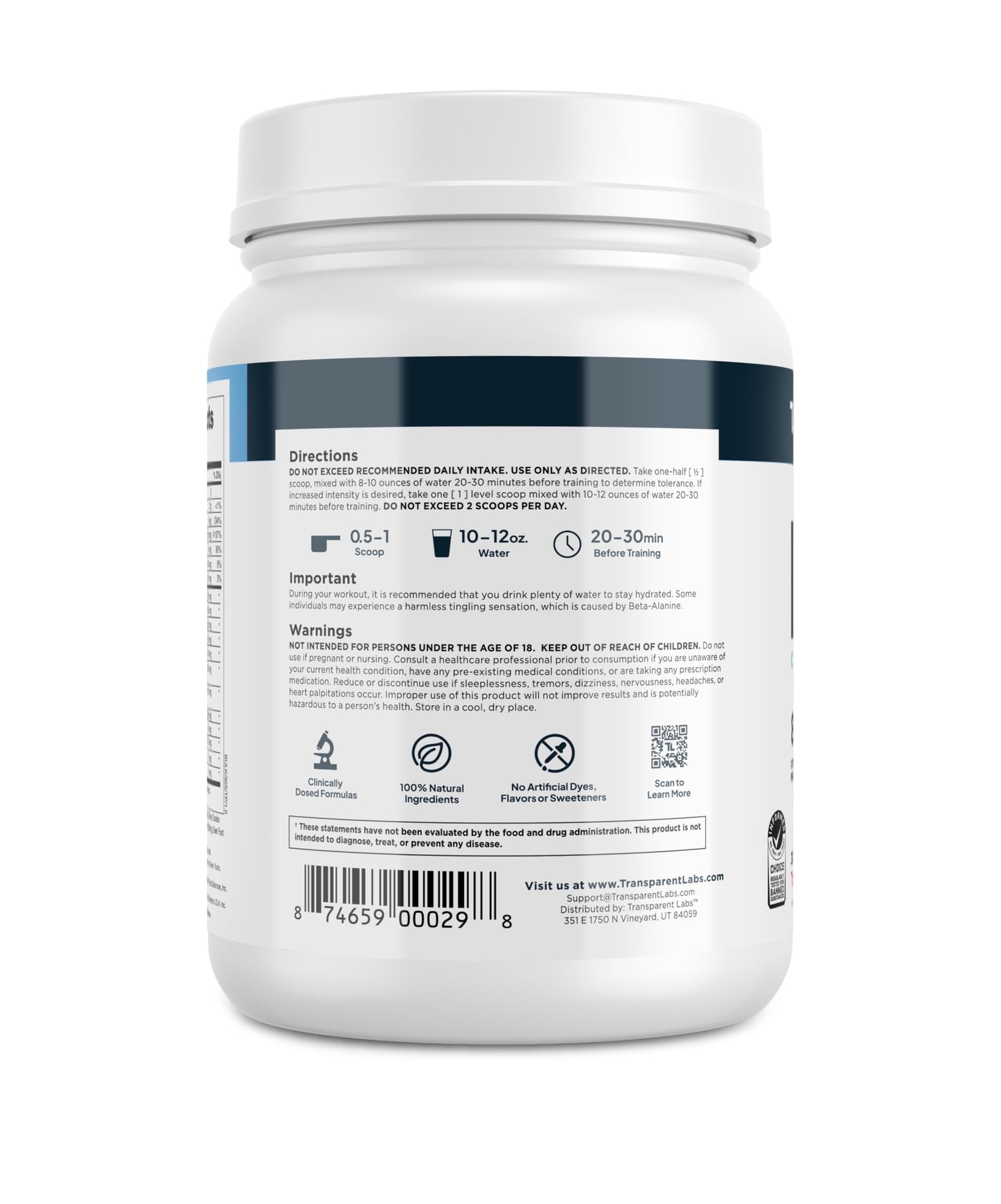 Transparent Labs Bulk Pre Workout Powder - Naturally Sweetened Advanced Pre-Workout Formula for Muscle Building and Strength - 30 Servings, Peach Mango Nirvana Guru