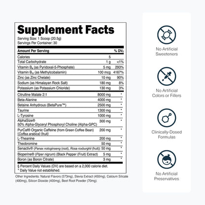 Transparent Labs Bulk Pre Workout Powder - Naturally Sweetened Advanced Pre-Workout Formula for Muscle Building and Strength - 30 Servings, Peach Mango Nirvana Guru