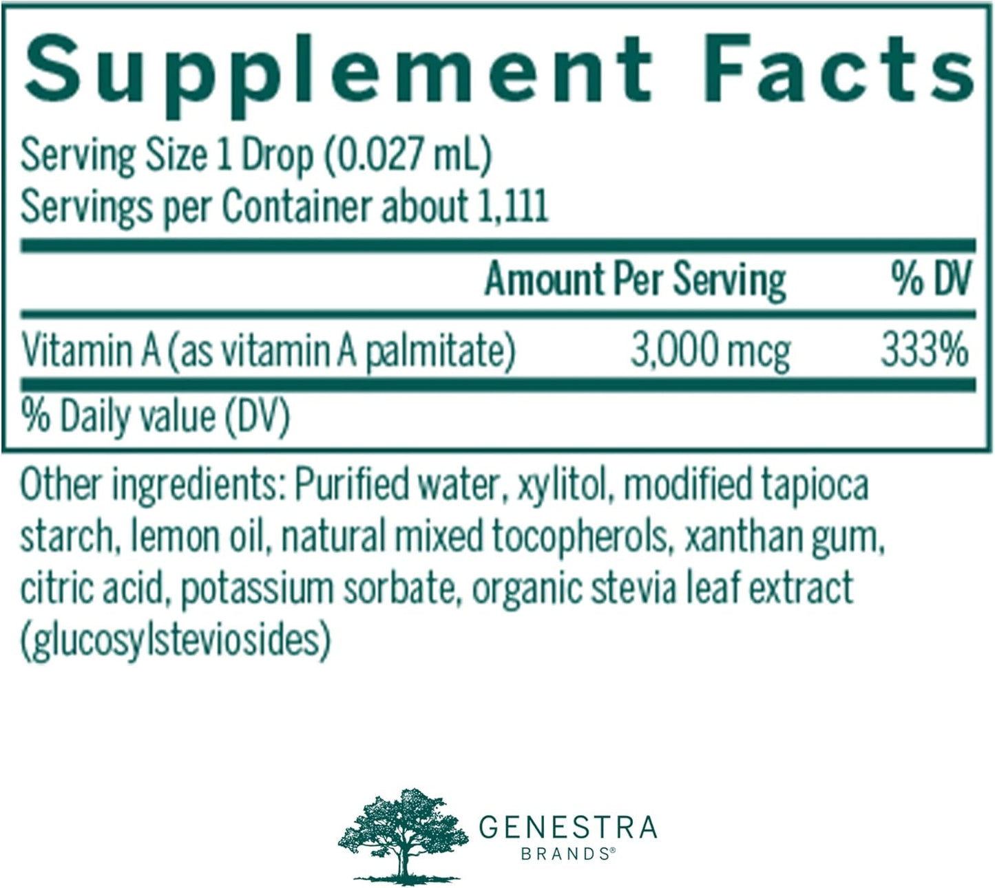 Genestra Brands A-Mulsion | Vitamin A Liquid to Support Immune System, Skin, Vision, Bones, and Teeth* | 1 Fl Oz | Citrus Flavor - Nirvana Guru