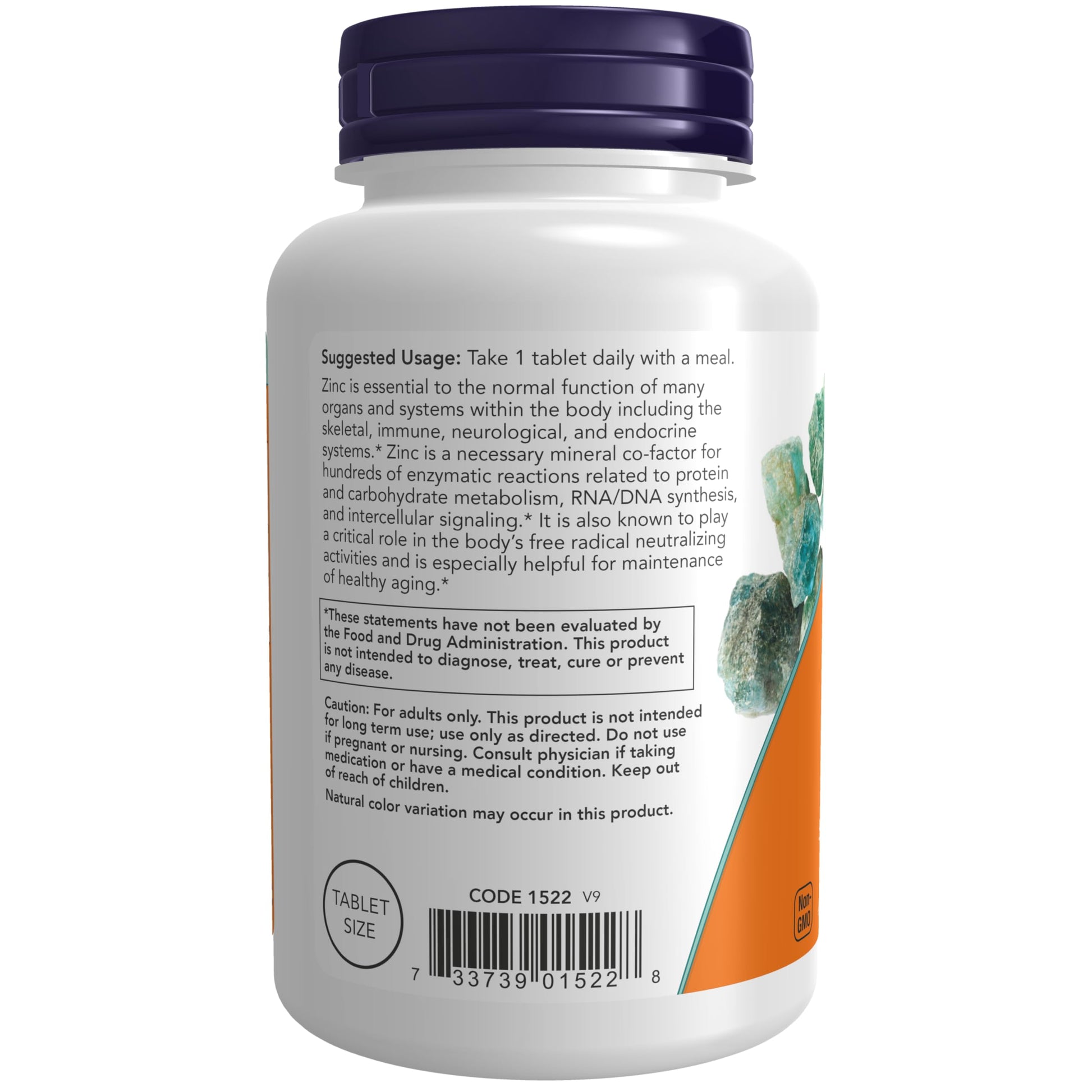 NOW Foods Supplements, Zinc (Zinc Gluconate) 50 mg, Supports Enzyme Functions*, Immune Support*, 100 Tablets - Nirvana Guru