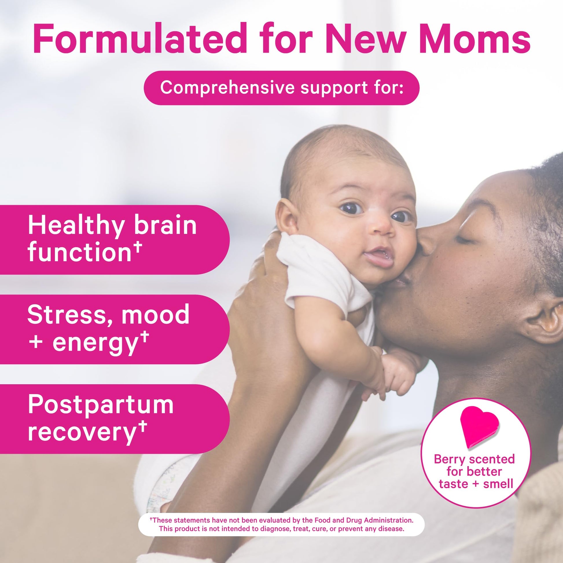 Pink Stork Total Postnatal Vitamins for Women with Vegan DHA, Iron, Folate, and Vitamin B12, Postpartum Recovery Essentials, Daily Supplement for Breastfeeding Moms - 1 Month Supply Nirvana Guru